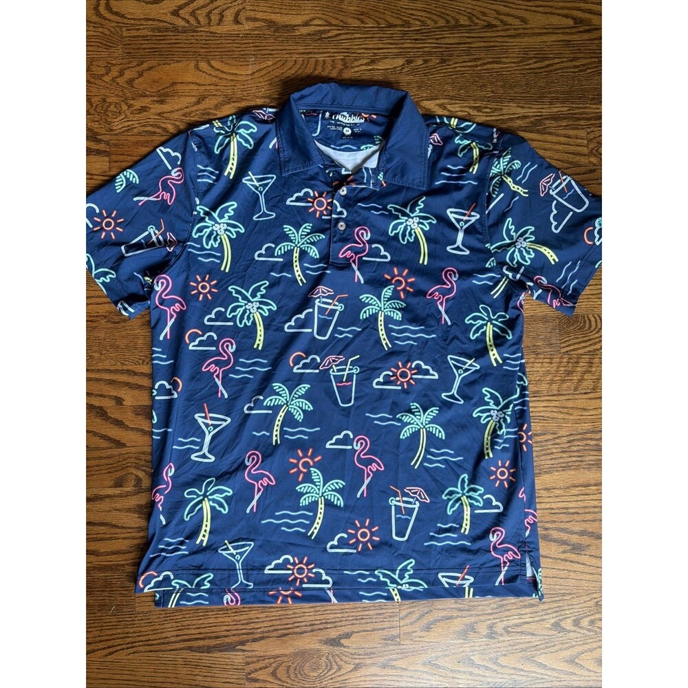 Chubbies Men's Lightweight 'The Patriotic Light' Performance Polo 2.0 Size M